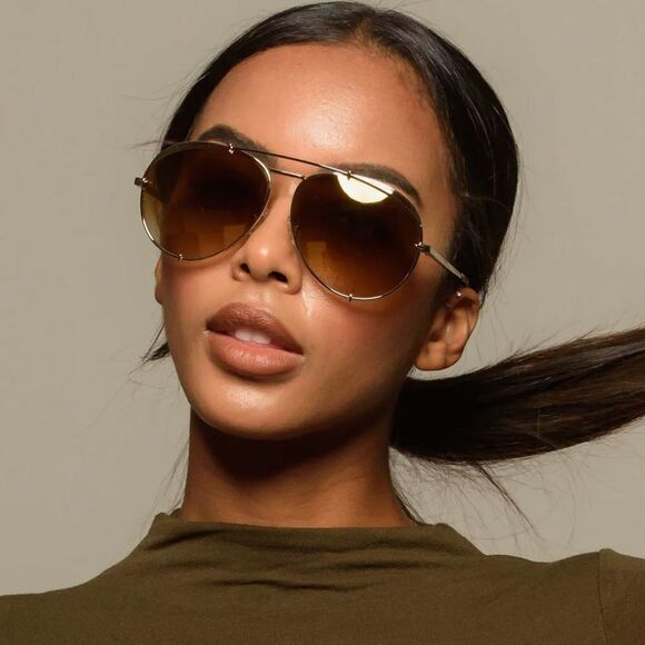 DIFF Eyewear Aviator Pilot Shape Sunglasses Gunmetal with Gray Mirror lens New main image 11